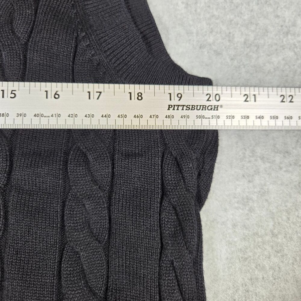 Karen Scott Womens Sweater Vest L Black Cable Knit V-Neck Pullover NWT - Picture 5 of 6